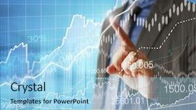  Presentation with financial - Beautiful slide set featuring financial symbols coming from han backdrop and a light blue colored foreground