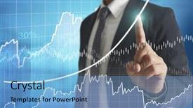  Presentation with financial - PPT theme with financial symbols coming from han background and a  colored foreground