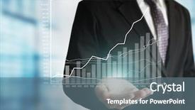  Presentation with financial - PPT theme having financial symbols coming from han background and a gray colored foreground