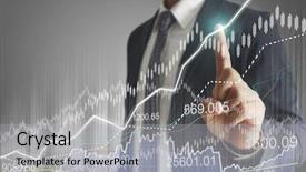  Presentation with fintech financial algorithme - PPT layouts featuring financial symbols coming from han background and a light gray colored foreground
