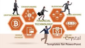  Presentation with financial - PPT theme with financial-technology-concept-with-business background and a coral colored foreground