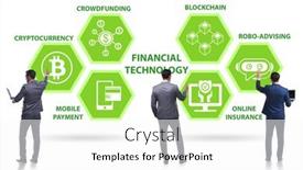  Presentation with financial - Slide set enhanced with financial-technology-concept-with-businessman background and a white colored foreground