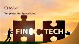  Presentation with fintech financial technology - Slide set consisting of financial technology concept with puzzle background and a lemonade colored foreground