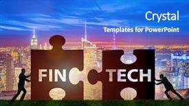  Presentation with fintech financial technology - PPT layouts with financial technology concept with puzzle background and a cobalt blue colored foreground