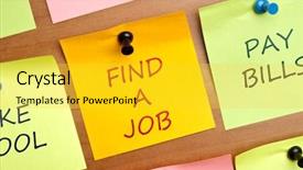  Presentation with find - Cool new presentation theme with find a job post it backdrop and a yellow colored foreground