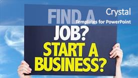  Presentation with find - Beautiful theme featuring entrepreneurial - find a job start backdrop and a teal colored foreground