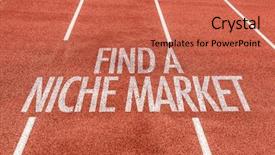  Presentation with focus group - Colorful slide deck enhanced with find a niche market written backdrop and a coral colored foreground