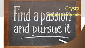  Presentation with motivational - Colorful presentation theme enhanced with find a passion and pursue backdrop and a  colored foreground
