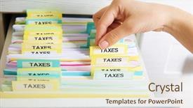  Presentation with tax - PPT theme consisting of find accounting - hand searching through variety background and a cream colored foreground