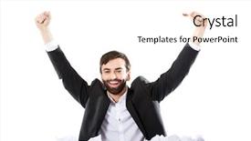  Presentation with simple idea - Audience pleasing slide set consisting of find accounting - young businessman finally found backdrop and a pink colored foreground