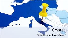  Presentation with italy map - Beautiful slides featuring find follow direction - map of italy and pins backdrop and a  colored foreground