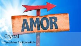  Presentation with wedding but not for love - Cool new PPT theme with find god - love in portuguese sign backdrop and a  colored foreground