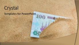  Presentation with middle east map countries - Colorful PPT layouts enhanced with find hidden - hundred saudi riyal currency note backdrop and a coral colored foreground