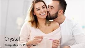  Presentation with pregnancy - Beautiful slides featuring find house - happy couple with pregnancy test backdrop and a lemonade colored foreground