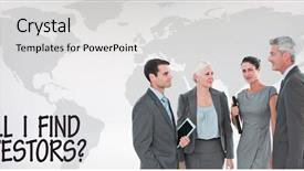  Presentation with find - Amazing presentation theme having find investor - business people in office backdrop and a light gray colored foreground