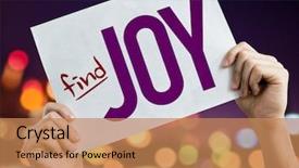 Presentation with light golden lights - Cool new presentation theme with find joy placard with night backdrop and a coral colored foreground