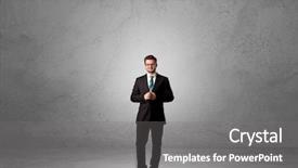  Presentation with businessman standing on mountain top - Cool new PPT theme with find mistakes - alone handsome businessman standing backdrop and a gray colored foreground