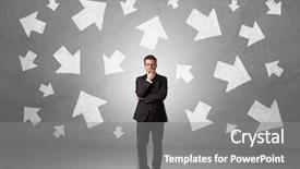  Presentation with wall - Presentation theme having find mistakes - handsome businessman standing in front background and a gray colored foreground