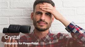  Presentation with special education young adult man - Theme featuring find mistakes - young adult man over brick background and a  colored foreground