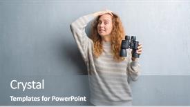  Presentation with woman praying over bible - Audience pleasing presentation design consisting of find mistakes - young redhead woman over grey backdrop and a gray colored foreground