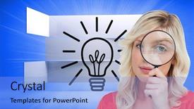  Presentation with fair - Theme enhanced with find shape - composite image of fair-haired woman background and a light blue colored foreground