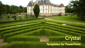  Presentation with pattern - Beautiful theme featuring find shape - geometric pattern of green hedge backdrop and a tawny brown colored foreground