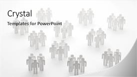  Presentation with groups - Slide deck having find shape - groups of people figures background and a white colored foreground