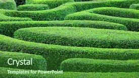  Presentation with garden - Colorful presentation enhanced with find shape - labyrinth garden backdrop and a forest green colored foreground