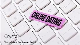  Presentation with online dating - Cool new presentation theme with find shape - online dating backdrop and a light gray colored foreground