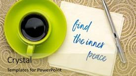  Presentation with inner peace - Audience pleasing presentation theme consisting of find the inner peace - inspirational backdrop and a yellow colored foreground