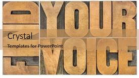  Presentation with voice - Amazing theme having find your voice creativity concept backdrop and a coral colored foreground