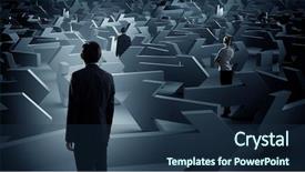  Presentation with lost - Audience pleasing slide set consisting of find way - businesspeople lost in maze backdrop and a navy blue colored foreground