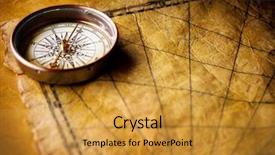  Presentation with old map - Amazing PPT theme having find way - close up view backdrop and a gold colored foreground
