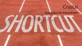  Presentation with find - PPT theme having find way - shortcut written on running track background and a coral colored foreground