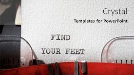  Presentation with find - Slide deck consisting of find-your-feet-text-written background and a white colored foreground