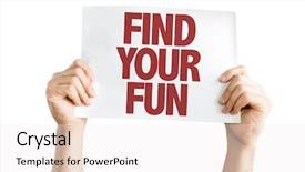  Presentation with find - Presentation theme having find your fun card isolated background and a sky blue colored foreground