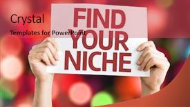  Presentation with find - Presentation design featuring find your niche card background and a red colored foreground