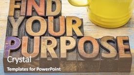  Presentation with color blocks - Colorful slides enhanced with find your purpose - motivational advice backdrop and a violet colored foreground