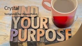  Presentation with color blocks - Amazing PPT layouts having find your purpose - motivational phrase backdrop and a coral colored foreground