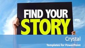  Presentation with find - Presentation design with find your story card background and a teal colored foreground