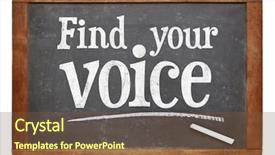  Presentation with passive voice - Presentation theme enhanced with find your voice sign - white background and a tawny brown colored foreground