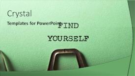  Presentation with find - Beautiful presentation featuring find-yourself-phrase-written backdrop and a soft green colored foreground