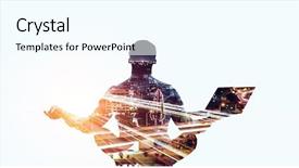  Presentation with balance - Audience pleasing PPT theme consisting of finding inner balance mixed media backdrop and a cool aqua colored foreground