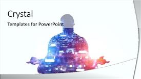  Presentation with balance - Slide set featuring finding inner balance mixed media background and a  colored foreground