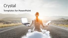  Presentation with balance - Cool new PPT theme with finding inner balance mixed media backdrop and a white colored foreground