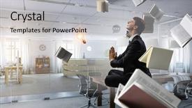  Presentation with balance - Beautiful presentation design featuring finding inner balance mixed media backdrop and a  colored foreground