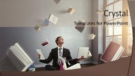  Presentation with balance - Presentation design with finding inner balance mixed media background and a  colored foreground