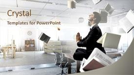  Presentation with balance - Presentation theme with finding inner balance mixed media background and a sky blue colored foreground