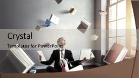  Presentation with balance - Presentation theme with finding inner balance mixed media background and a light gray colored foreground