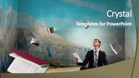  Presentation with balance - Cool new slide set with finding inner balance mixed media backdrop and a teal colored foreground